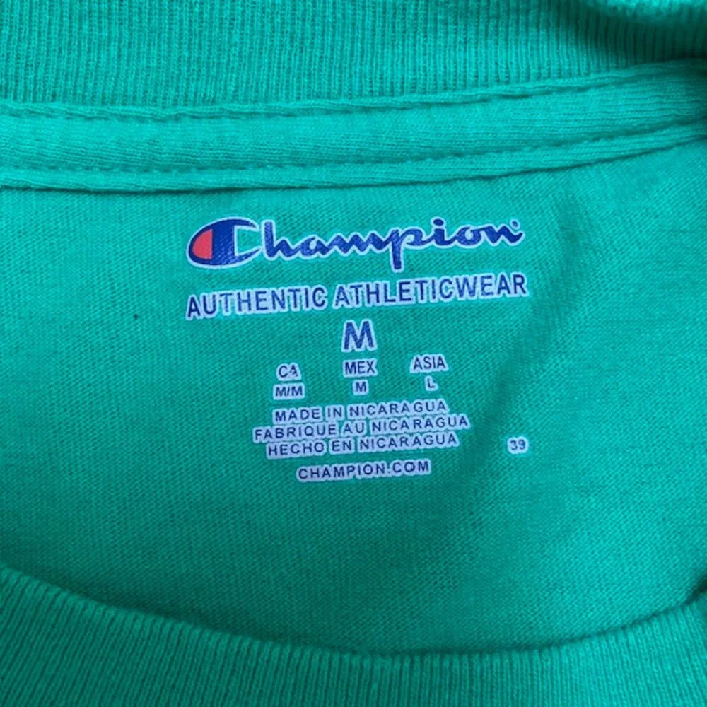 Champion Notre Dame Green 100% cotton short sleeve T shirt size M - Picture 4 of 7